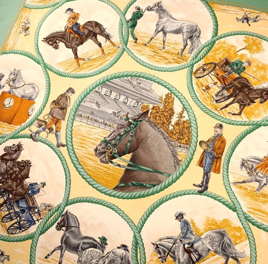 Foulard Hermès Auteuil en Mai Seta Vintage