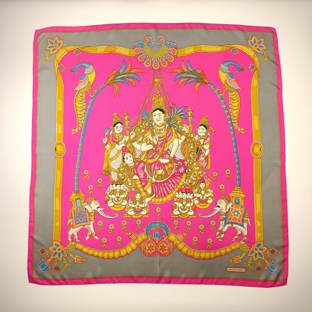 Foulard Hermès India di Catherine Latham in Seta