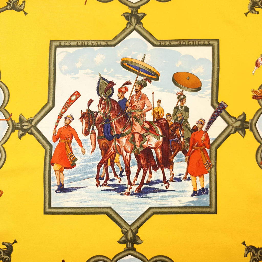 Foulard Hermès Les Chevaux des Mogols Seta