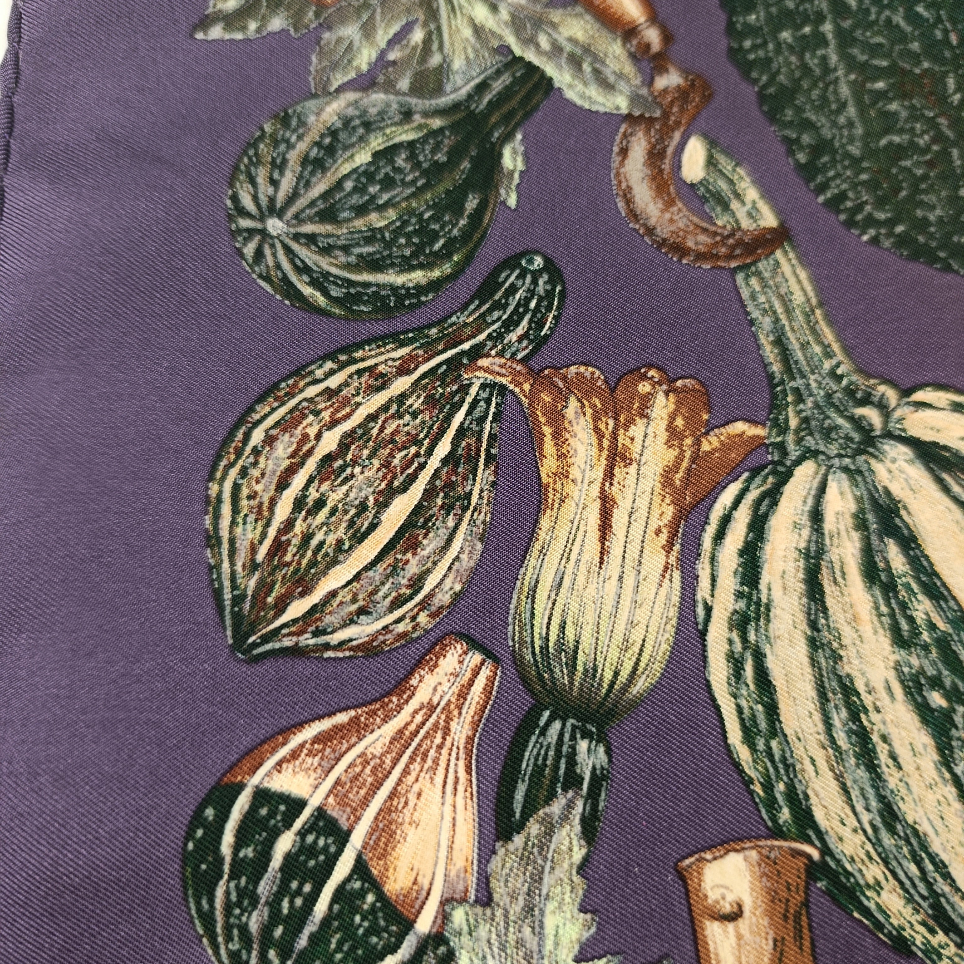 Foulard Gavroche Hermès Citrouilles et Coloquintes Seta 45cm