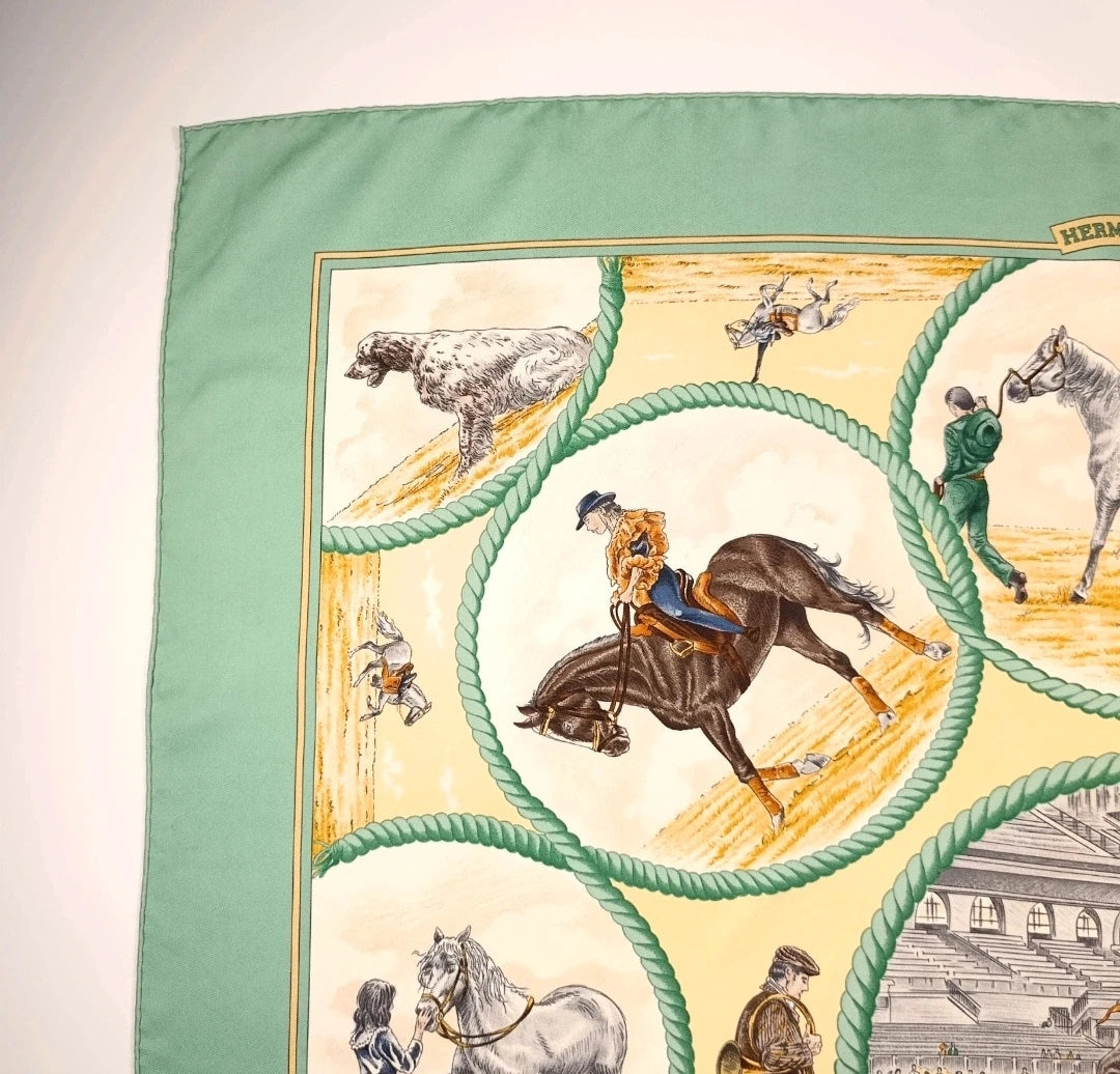 Foulard Hermès Auteuil en Mai Seta Vintage