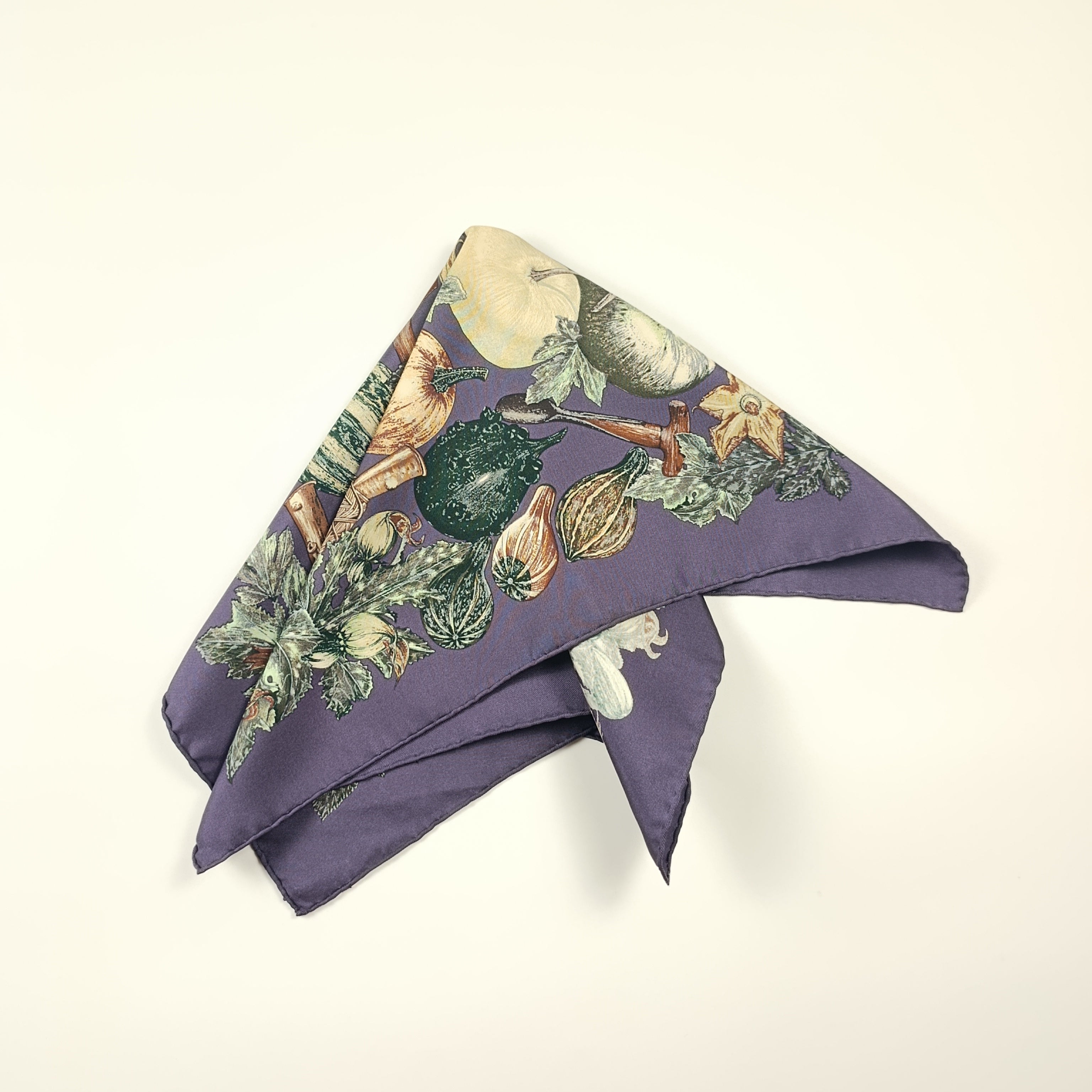 Foulard Gavroche Hermès Citrouilles et Coloquintes Seta 45cm