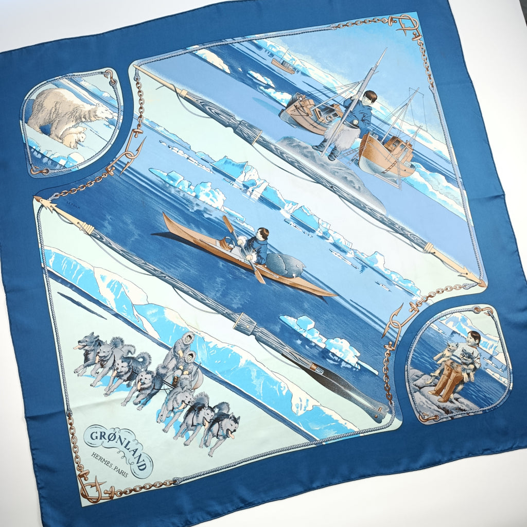 Foulard Hermès Grønland di Philippe Ledoux in Seta