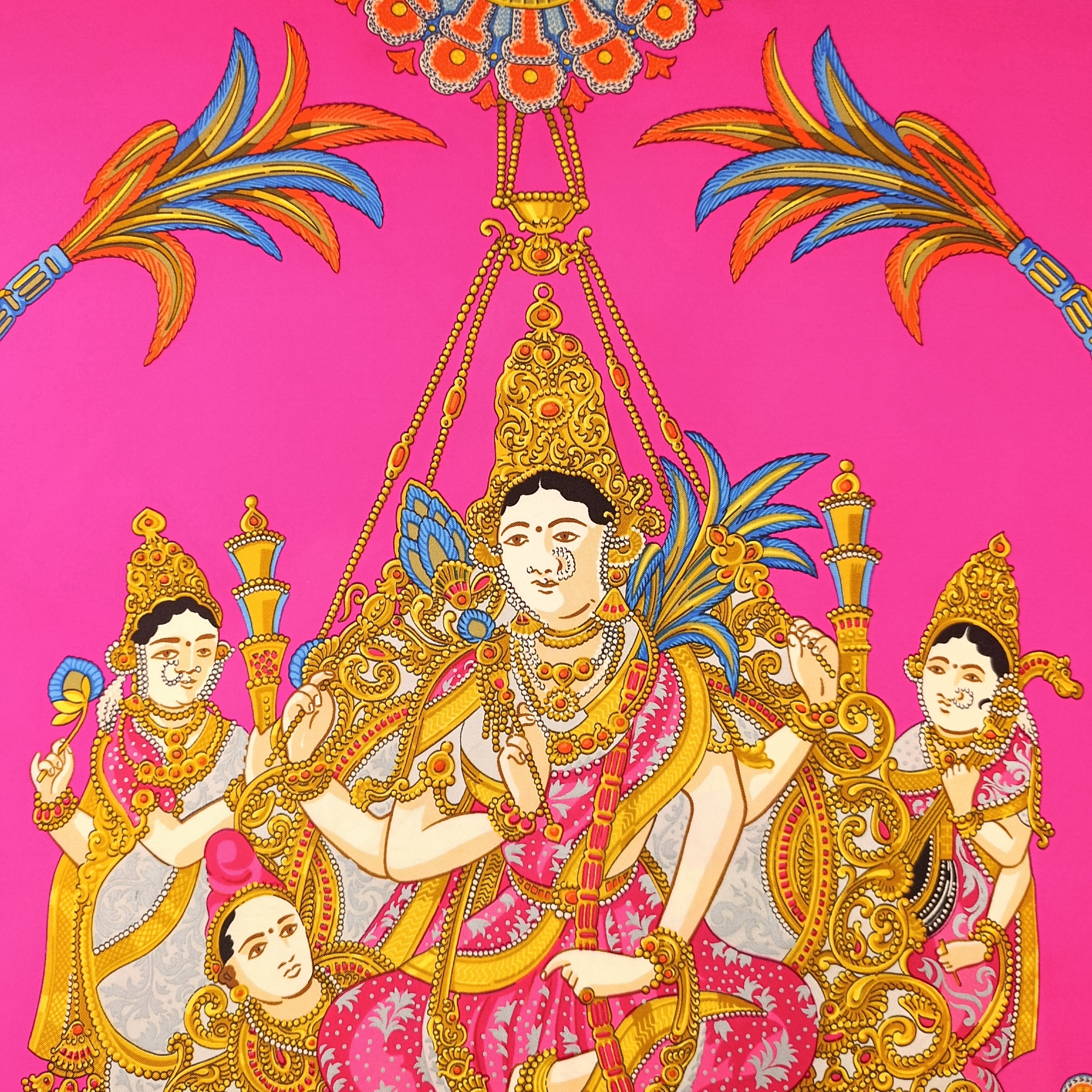 Foulard Hermès India di Catherine Latham in Seta
