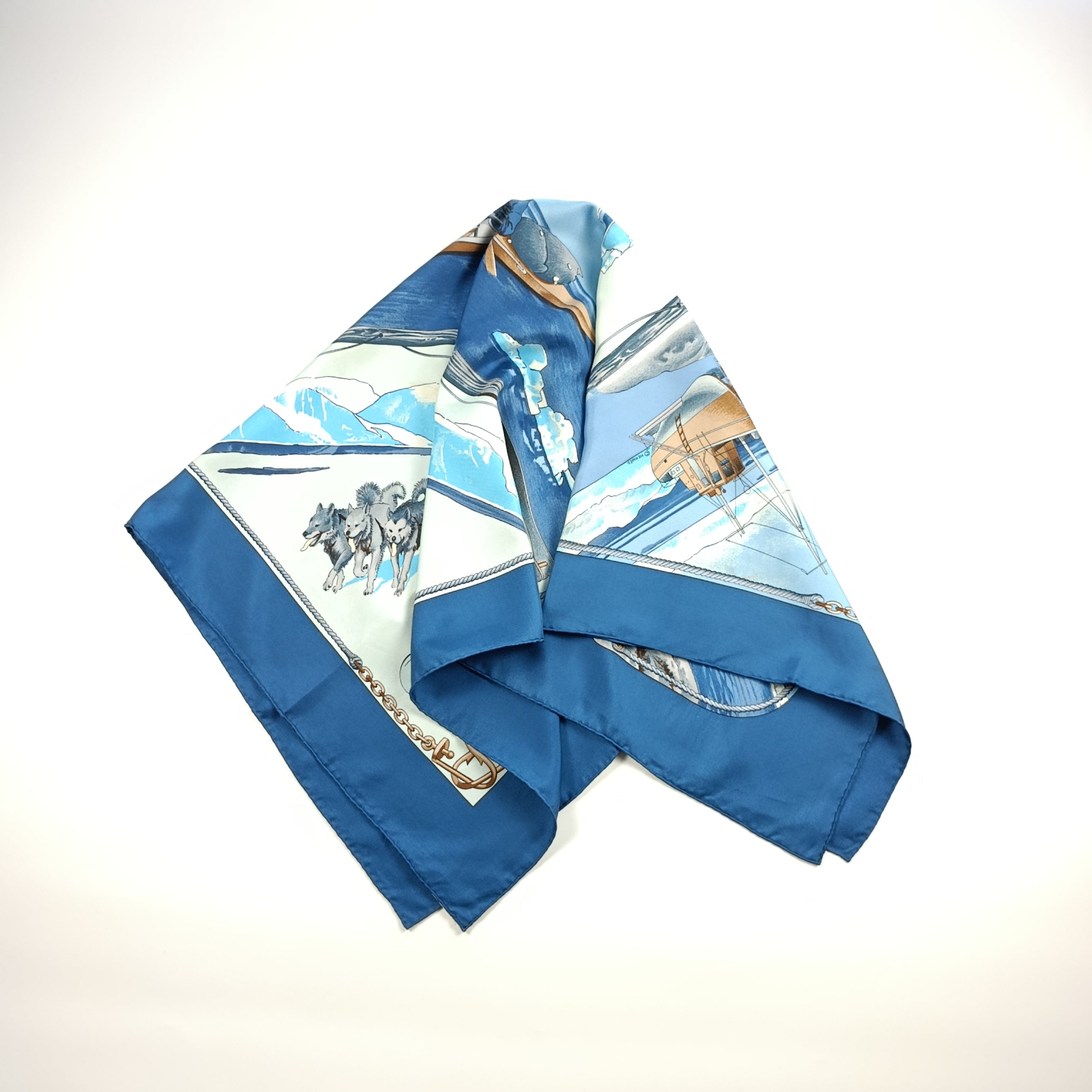 Foulard Hermès Grønland di Philippe Ledoux in Seta