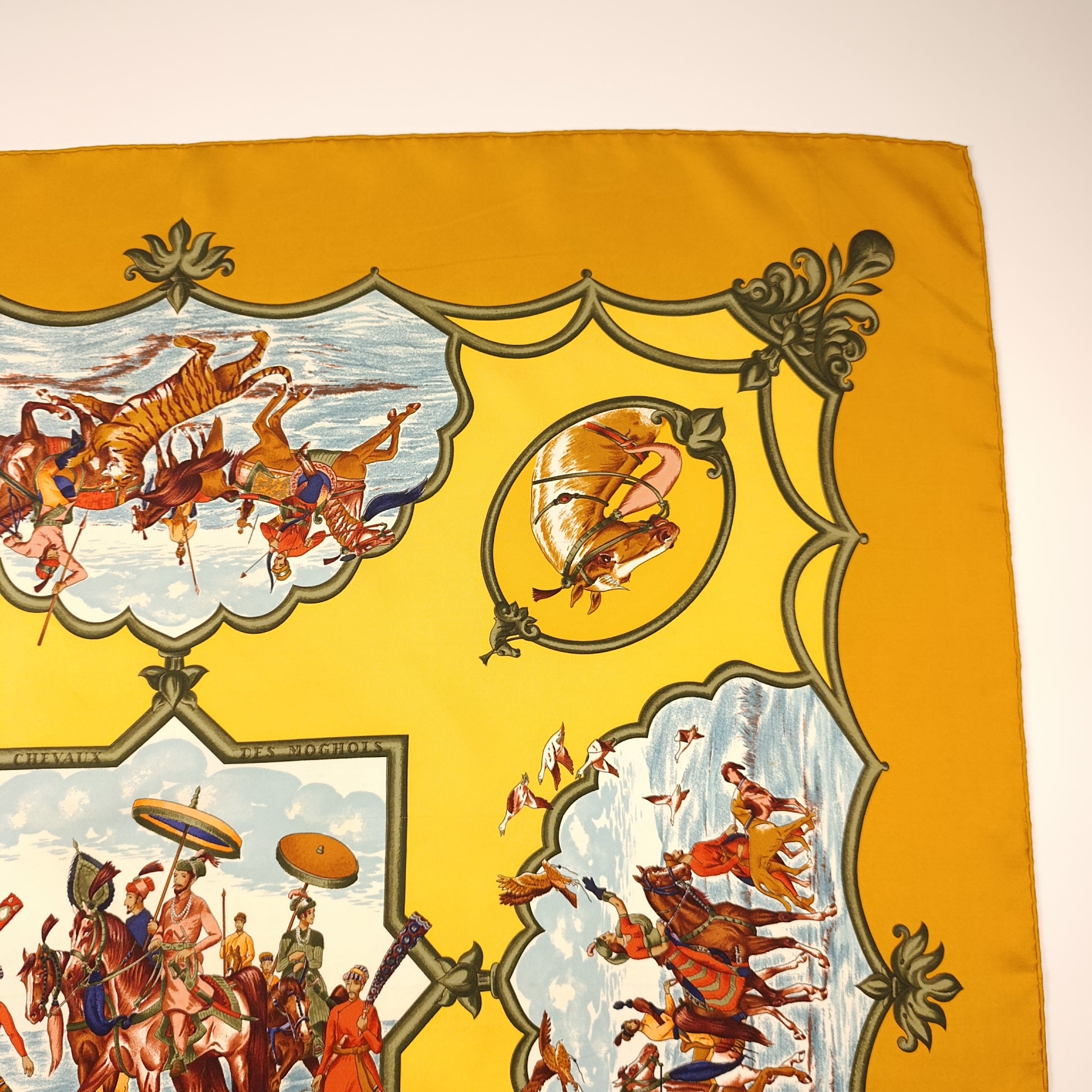 Foulard Hermès Les Chevaux des Mogols Seta