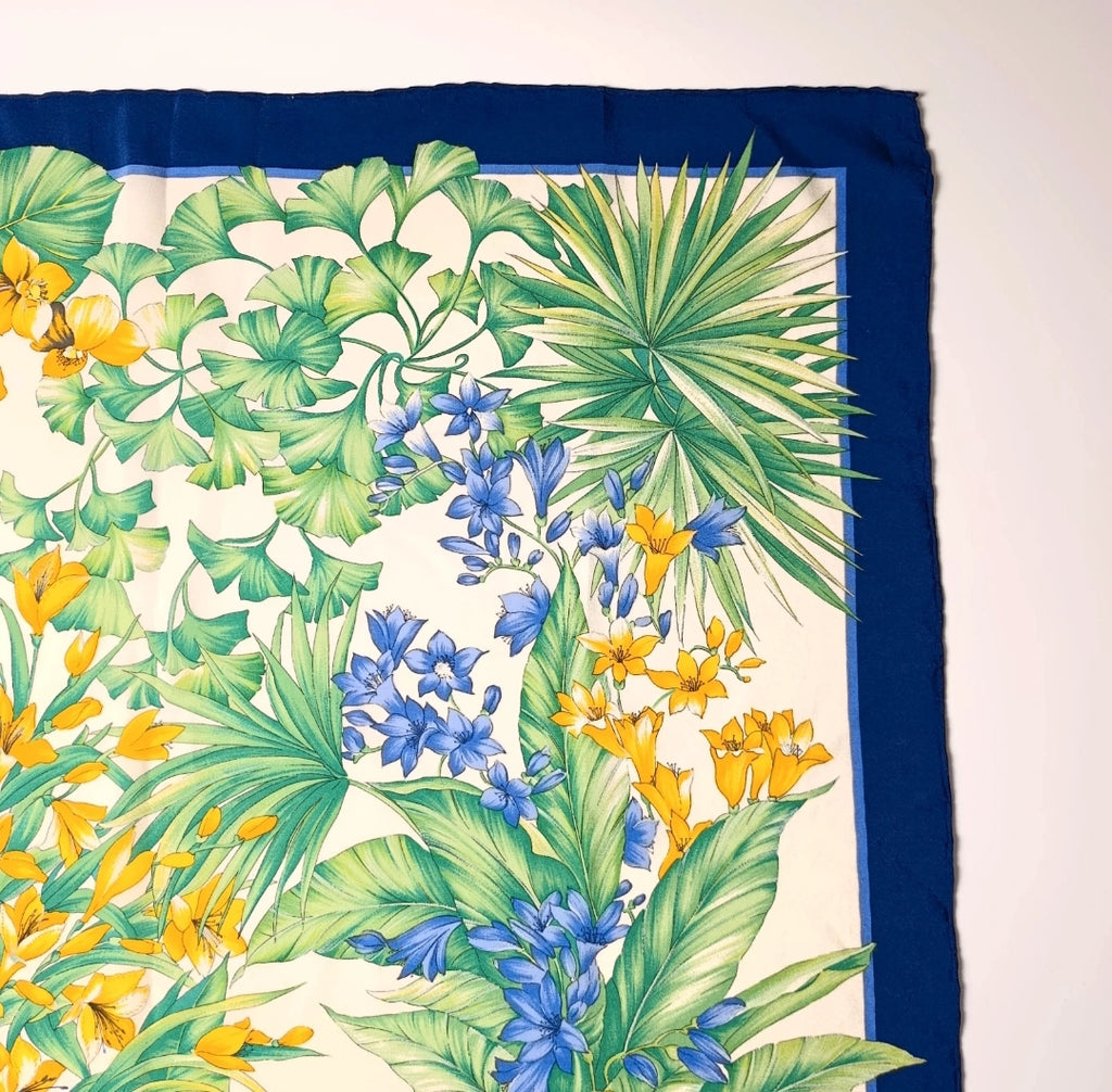 Christian Dior Foulard Vintage 100% Seta Floreale 73x72 Made in France Carré Dior