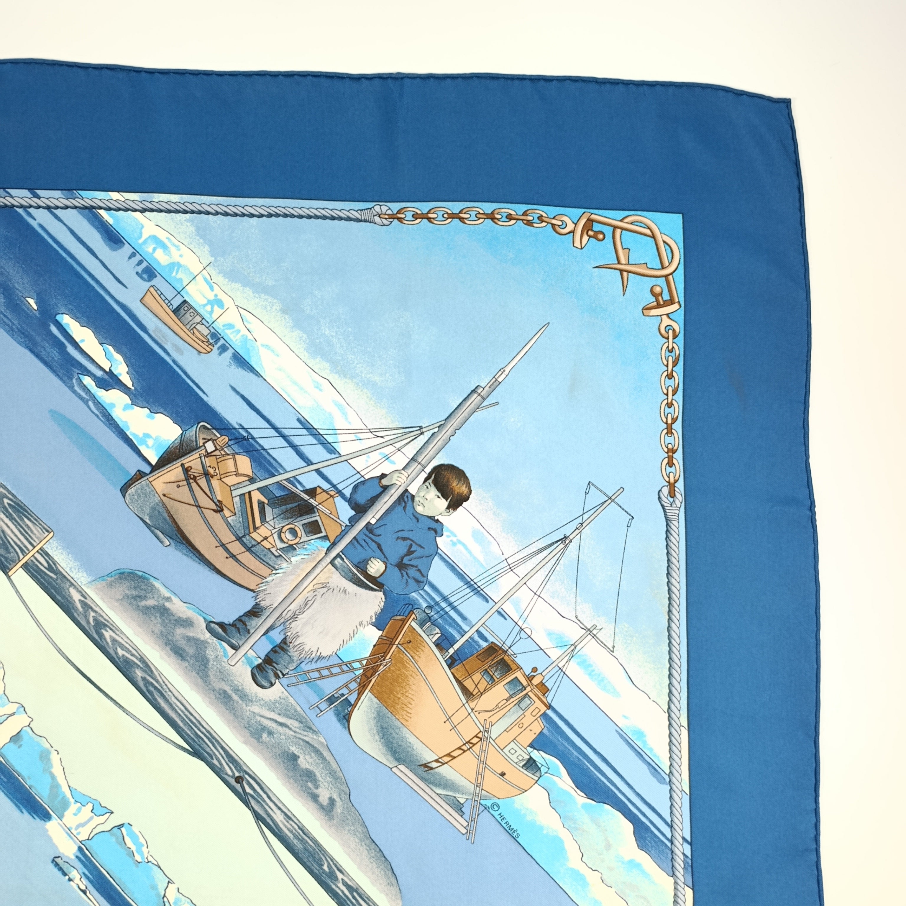 Foulard Hermès Grønland di Philippe Ledoux in Seta