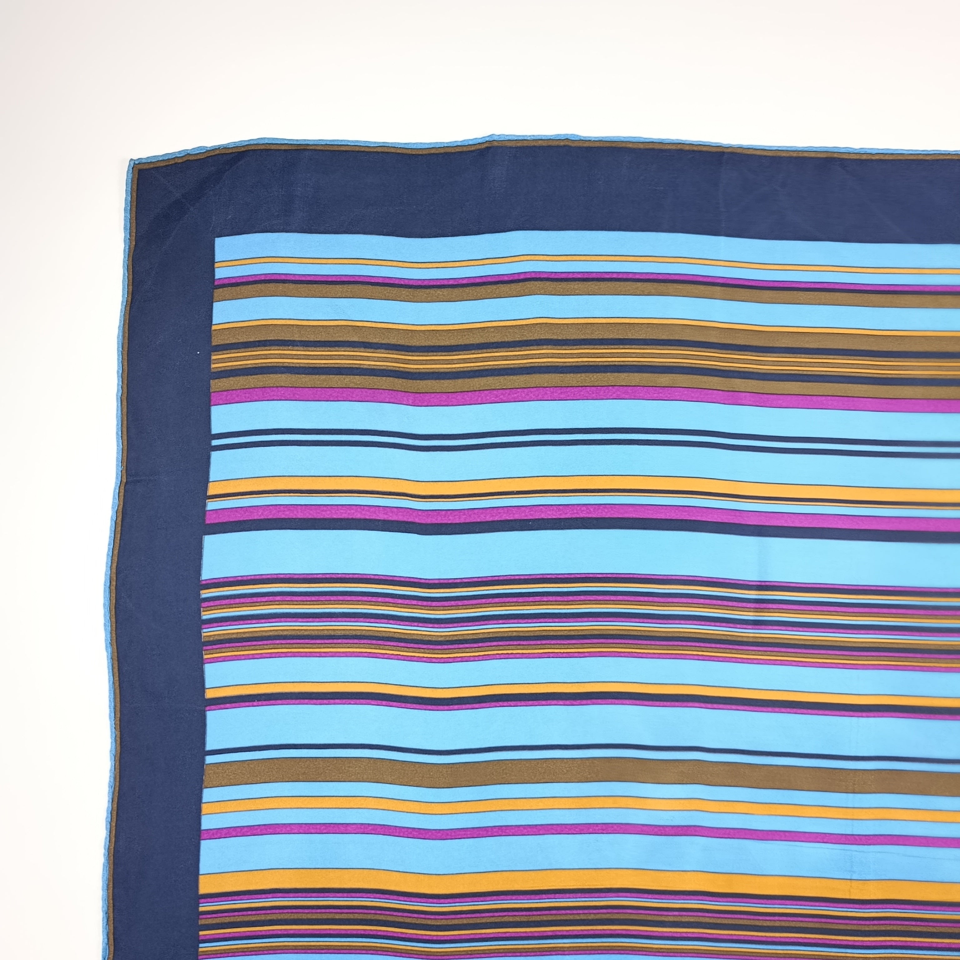 Christian Dior Vintage Striped Multicolor Silk Scarf