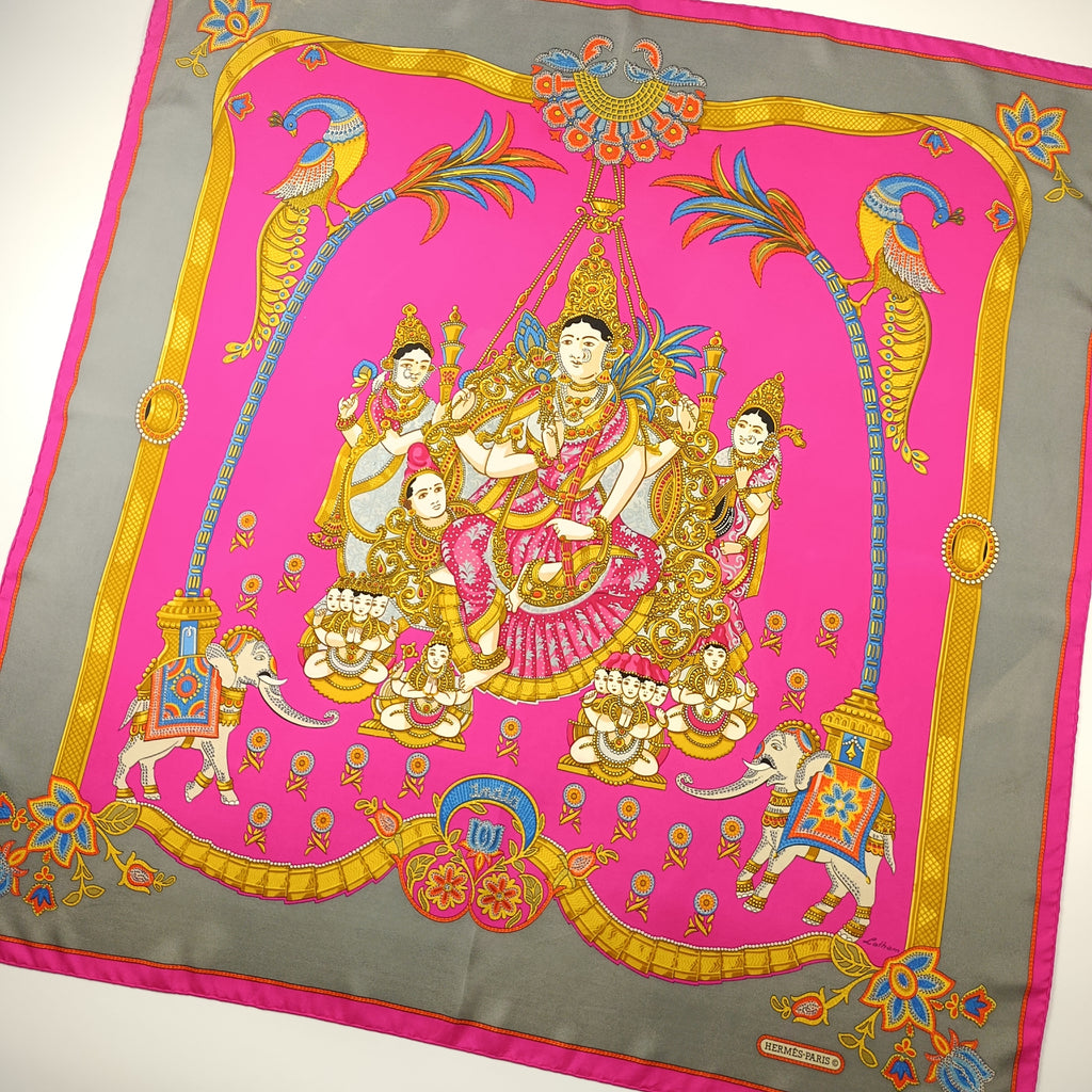 Foulard Hermès India di Catherine Latham in Seta