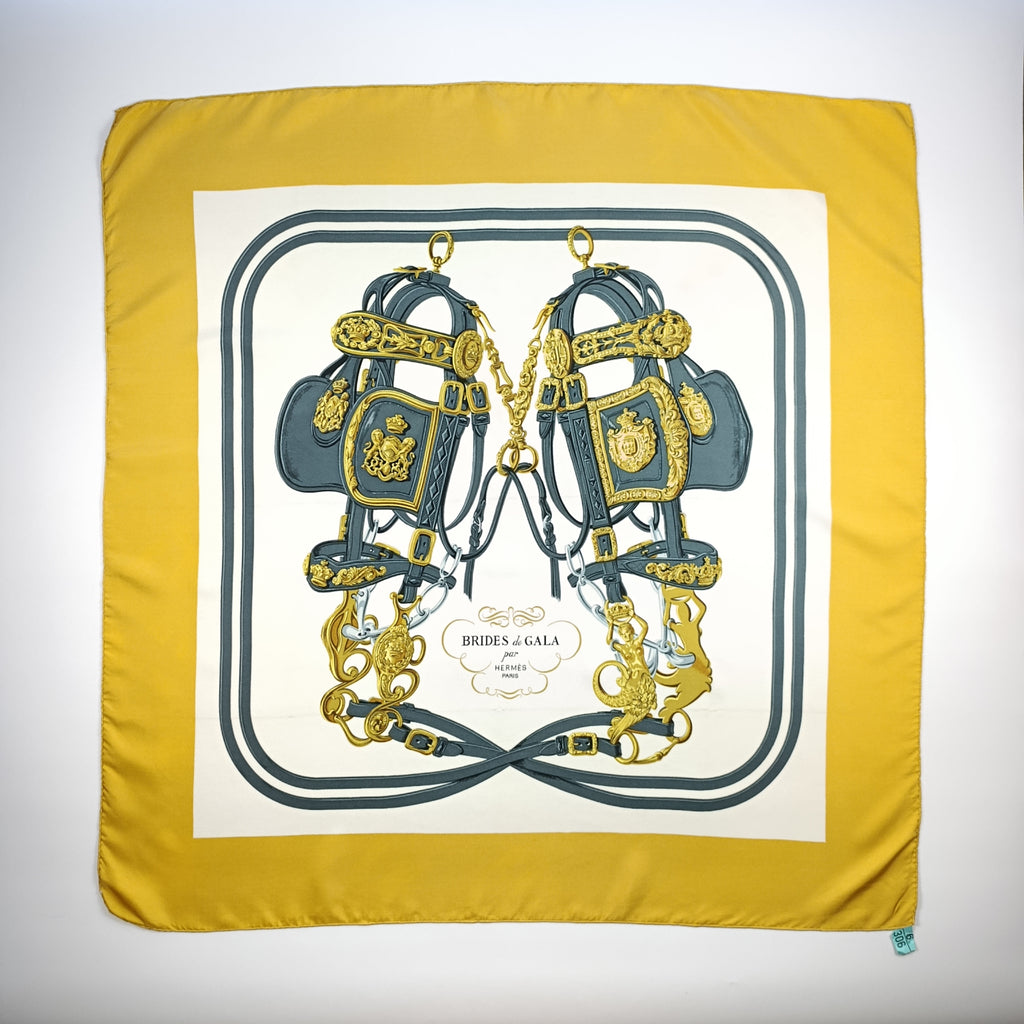 Foulard Hermès Brides de Gala Oro Vintage Prima Edizione