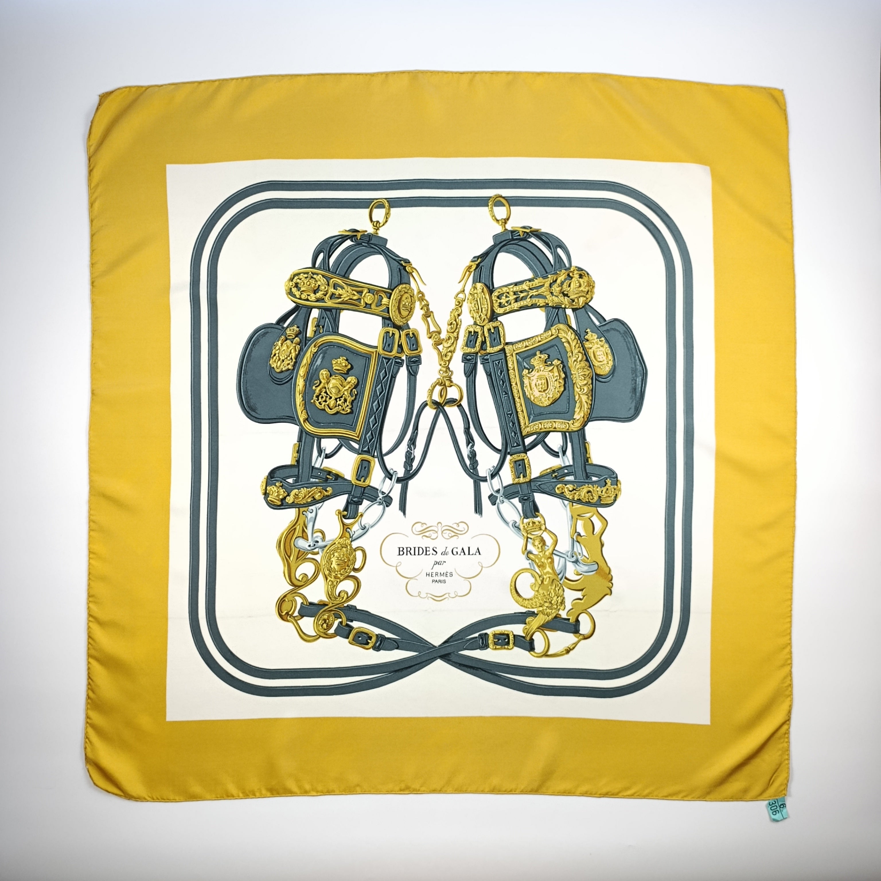 Foulard Hermès Brides de Gala Oro Vintage Prima Edizione