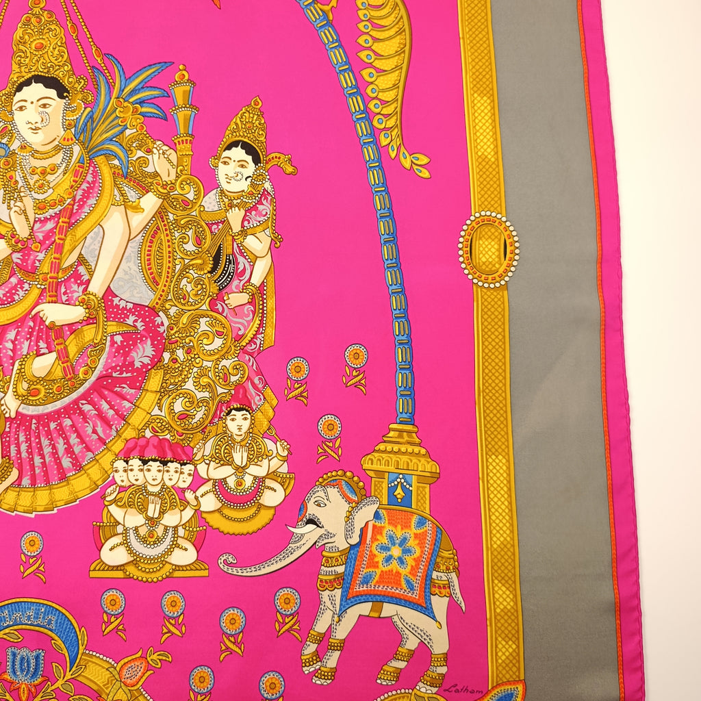 Foulard Hermès India di Catherine Latham in Seta