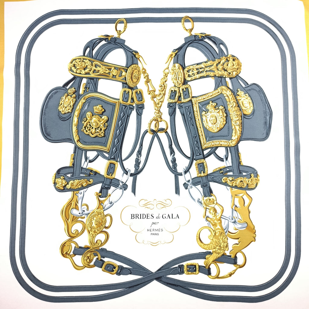 Foulard Hermès Brides de Gala Oro Vintage Prima Edizione