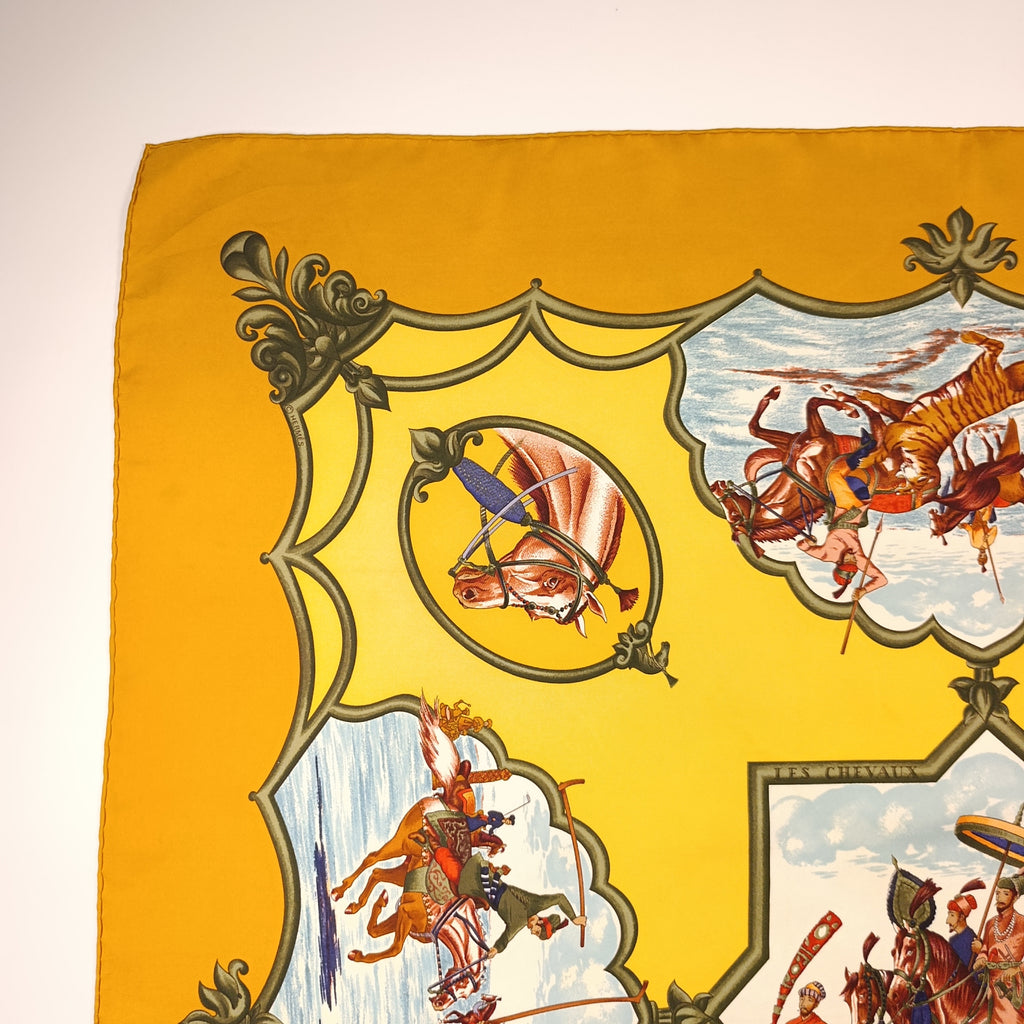 Foulard Hermès Les Chevaux des Mogols Seta