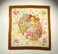 Foulard Gucci Vintage Motivo "Flora" con Bordo Marrone
