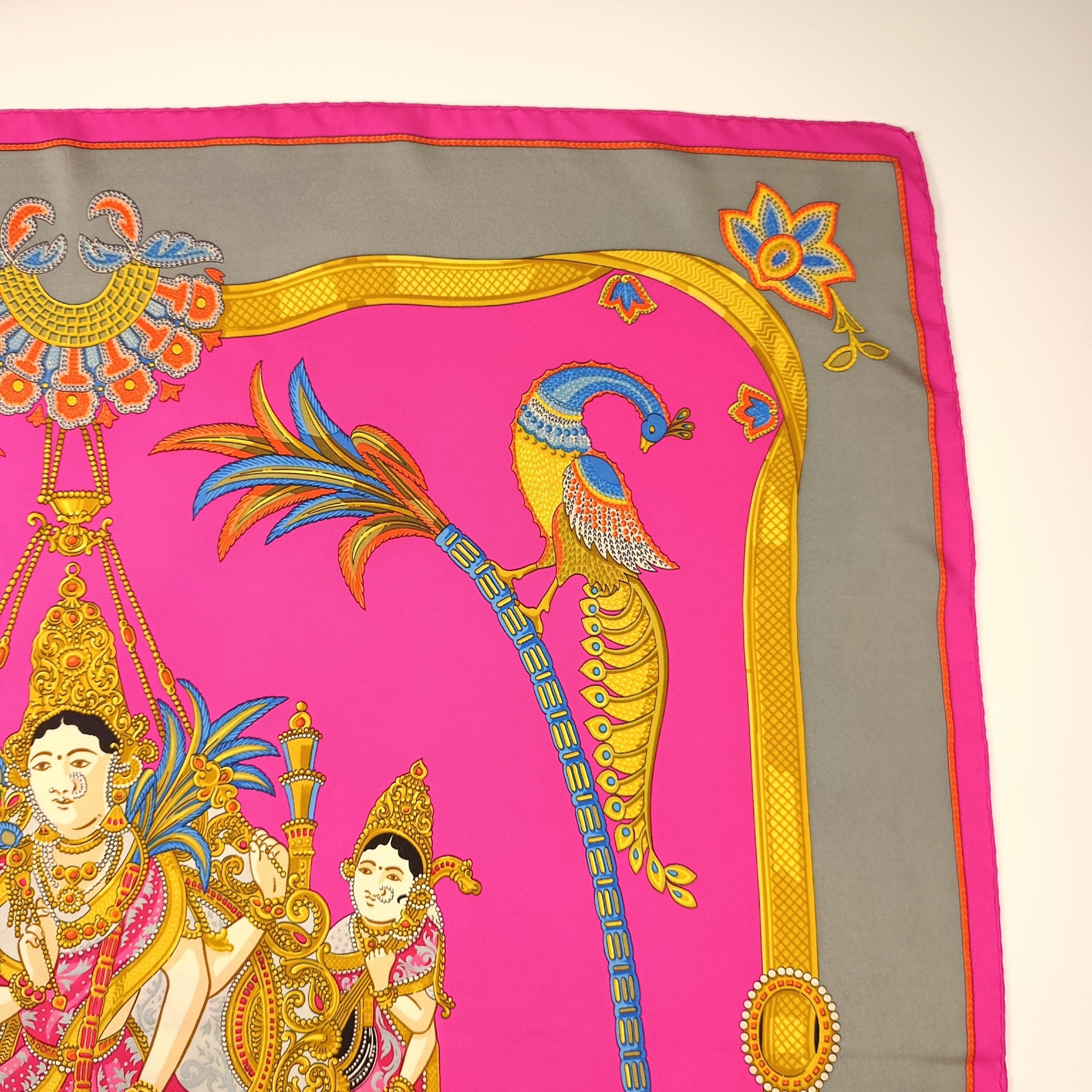 Foulard Hermès India di Catherine Latham in Seta