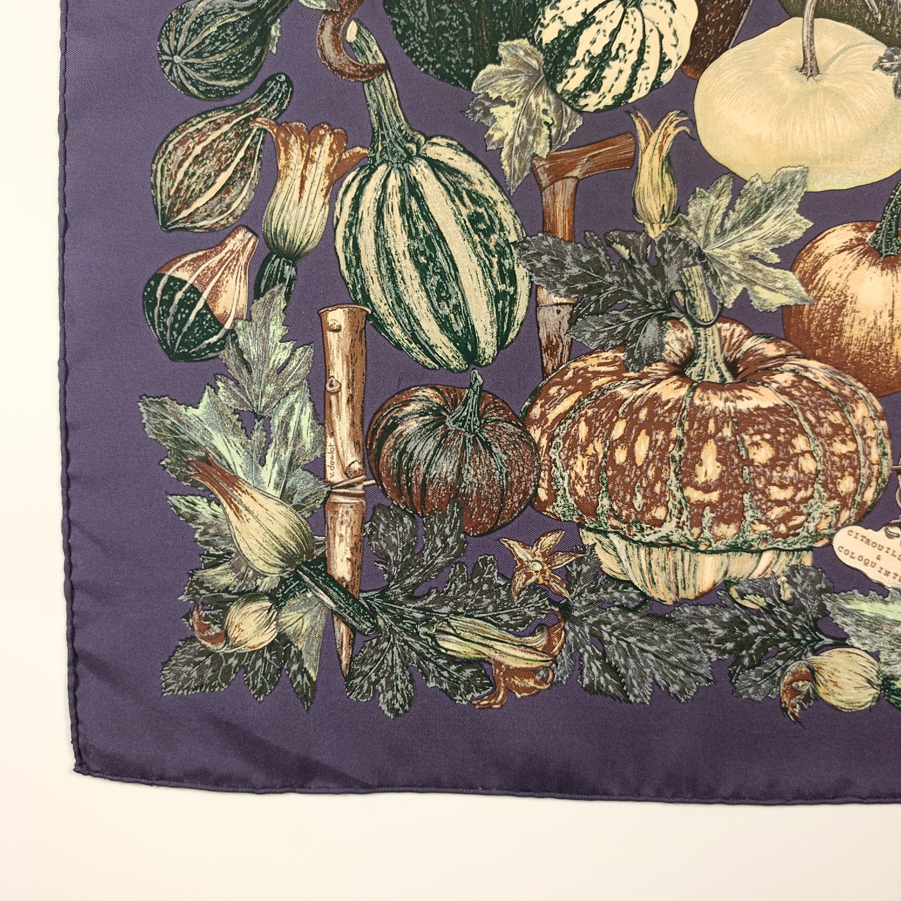 Foulard Gavroche Hermès Citrouilles et Coloquintes Seta 45cm