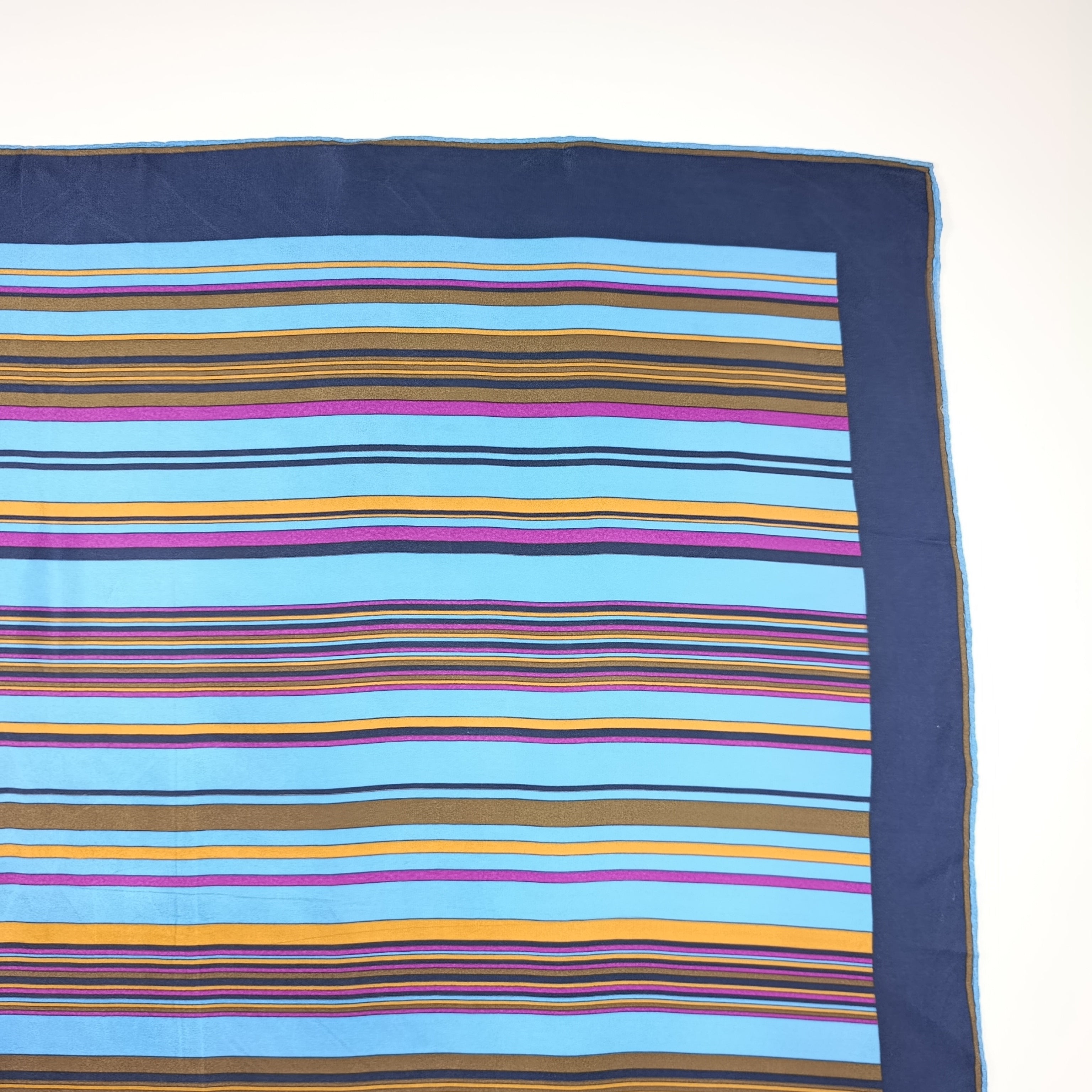 Christian Dior Vintage Striped Multicolor Silk Scarf