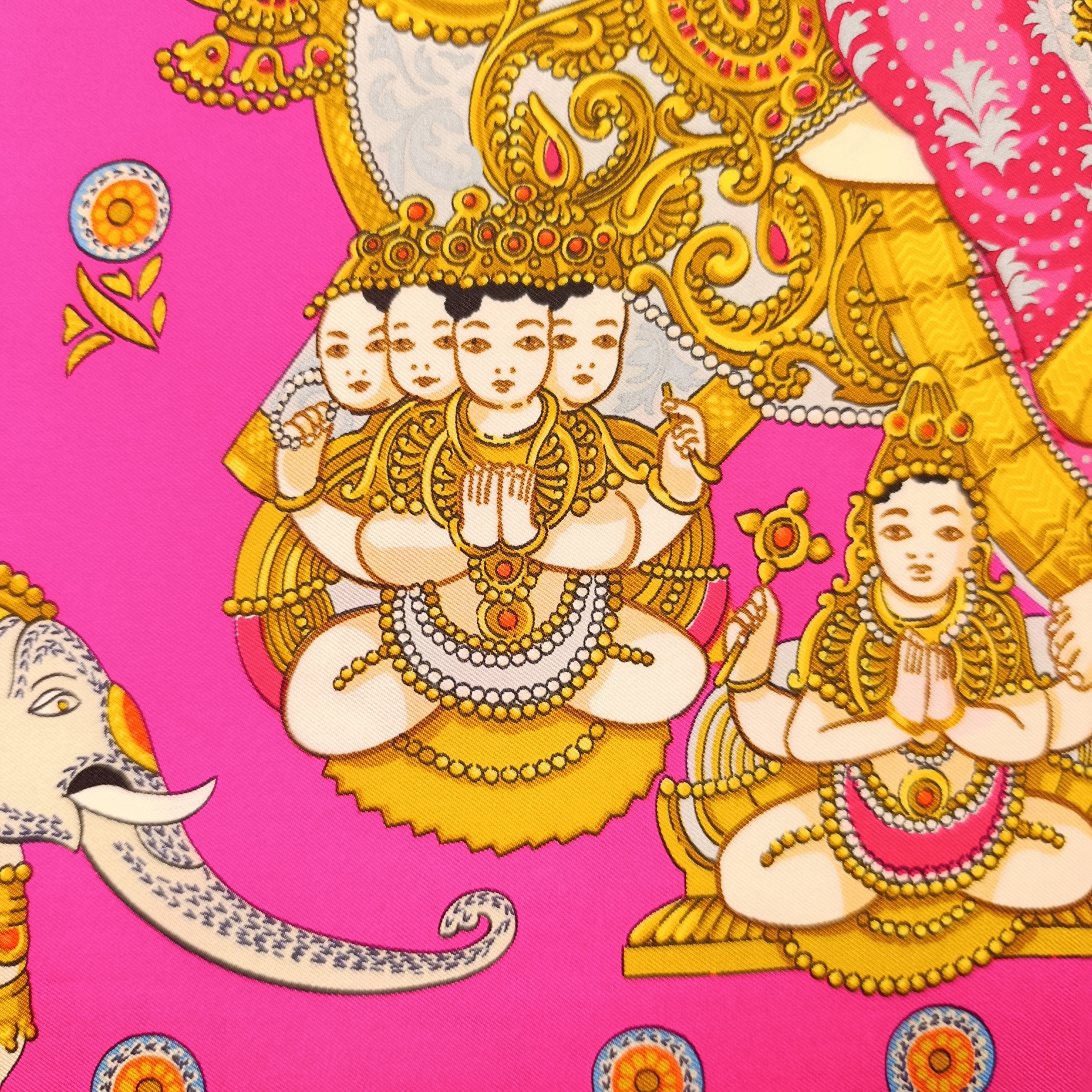 Foulard Hermès India di Catherine Latham in Seta