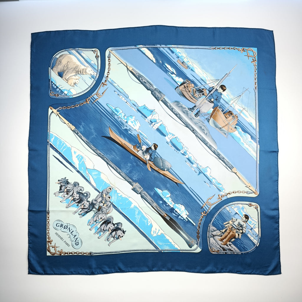 Foulard Hermès Grønland di Philippe Ledoux in Seta