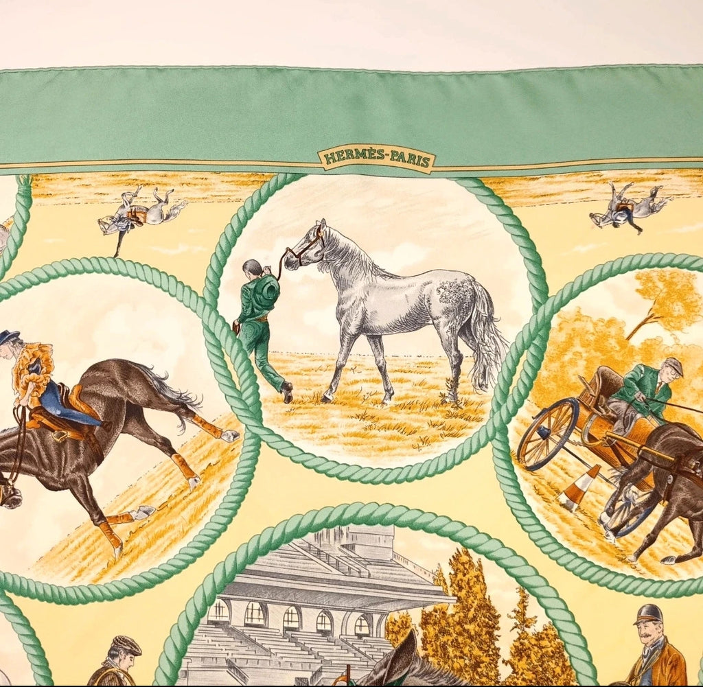 Foulard Hermès Auteuil en Mai Seta Vintage
