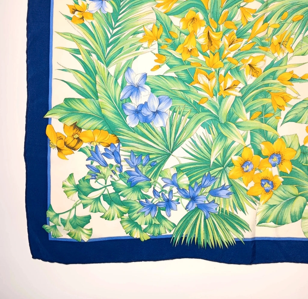 Christian Dior Foulard Vintage 100% Seta Floreale 73x72 Made in France Carré Dior