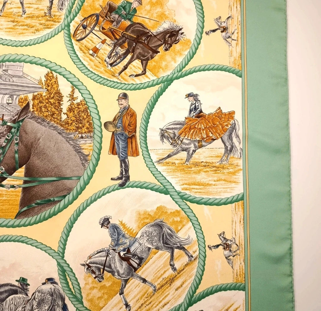 Foulard Hermès Auteuil en Mai Seta Vintage