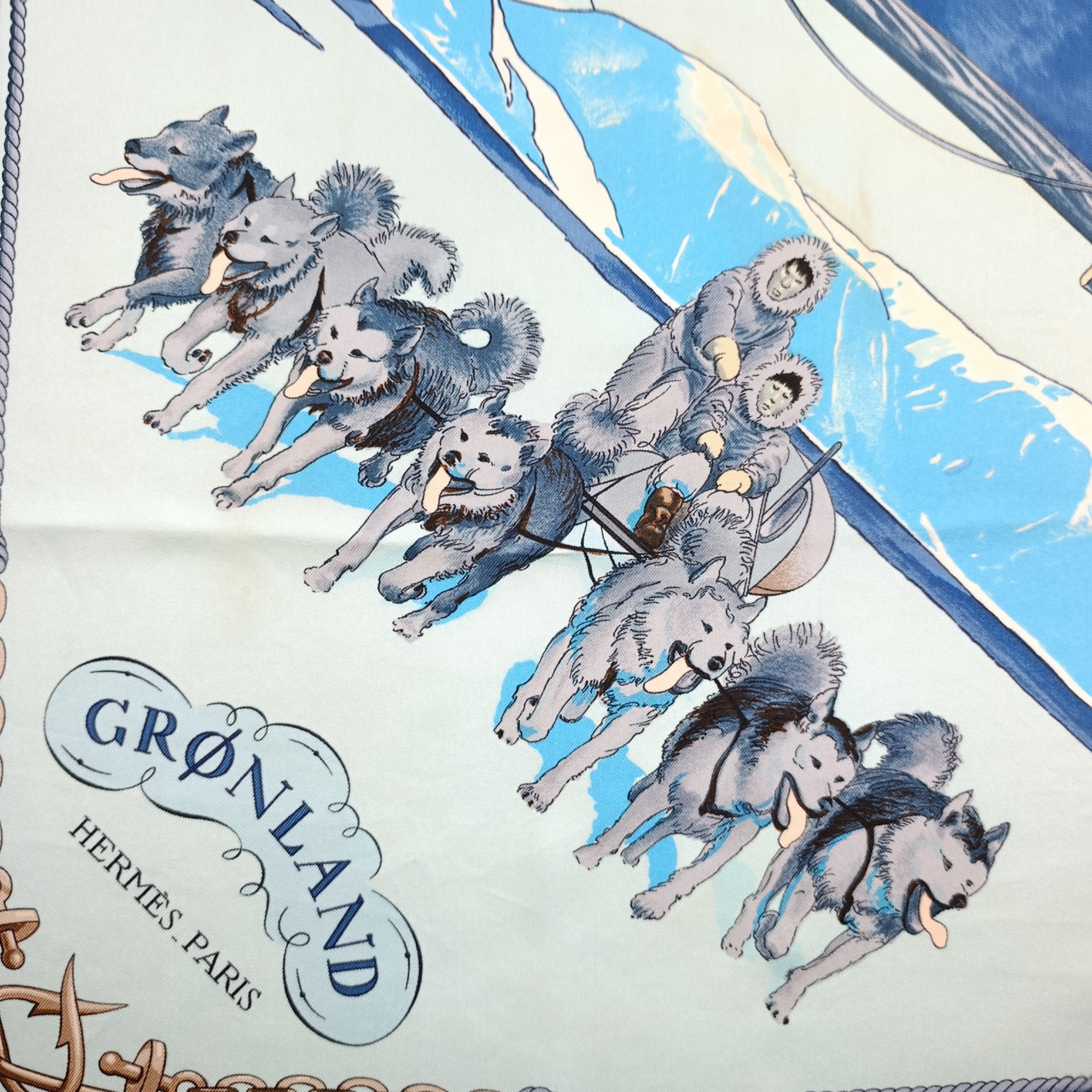 Foulard Hermès Grønland di Philippe Ledoux in Seta