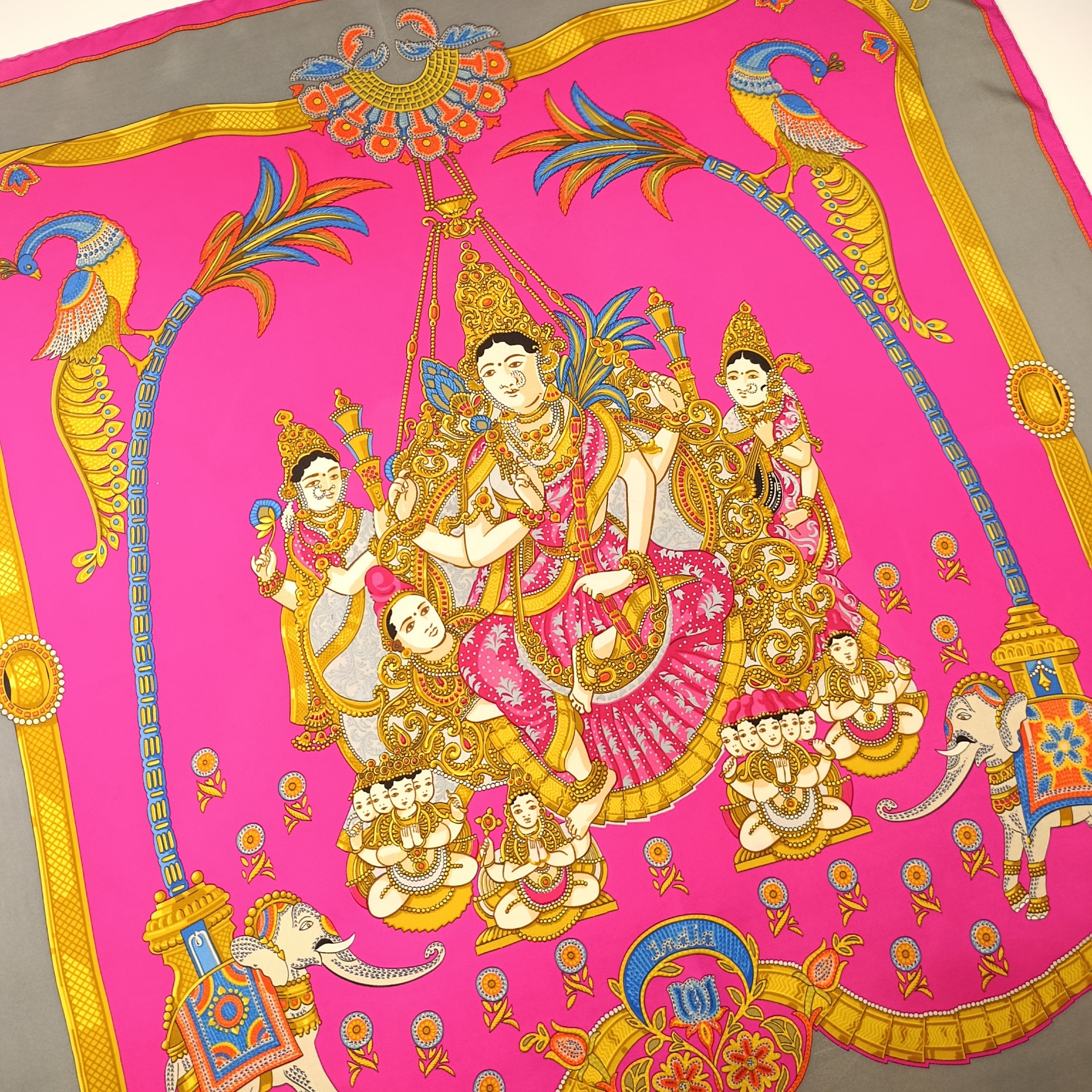 Foulard Hermès India di Catherine Latham in Seta