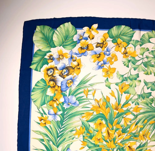 Christian Dior Foulard Vintage 100% Seta Floreale 73x72 Made in France Carré Dior