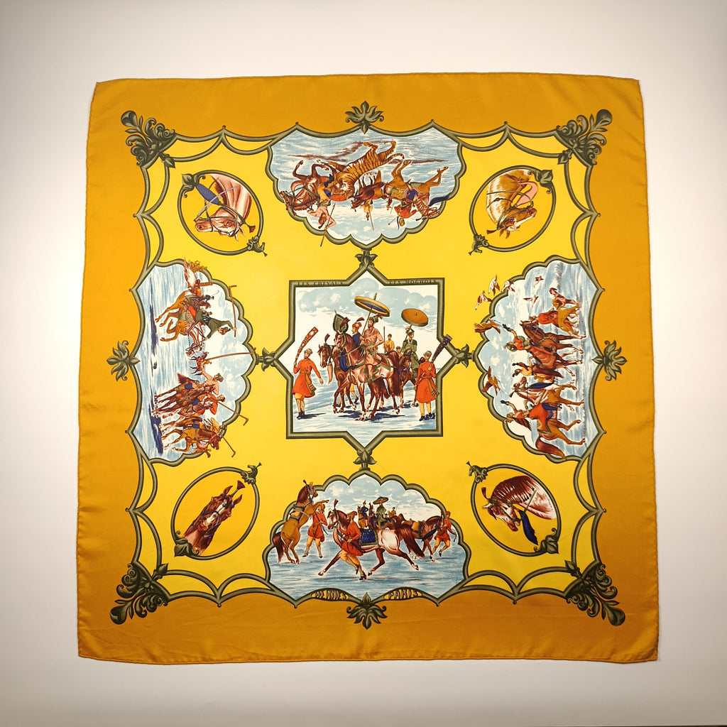 Foulard Hermès Les Chevaux des Mogols Seta