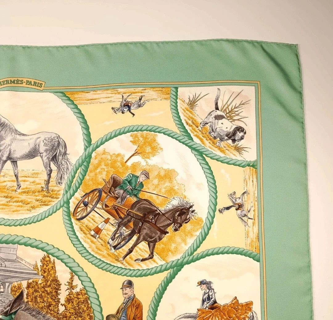 Foulard Hermès Auteuil en Mai Seta Vintage