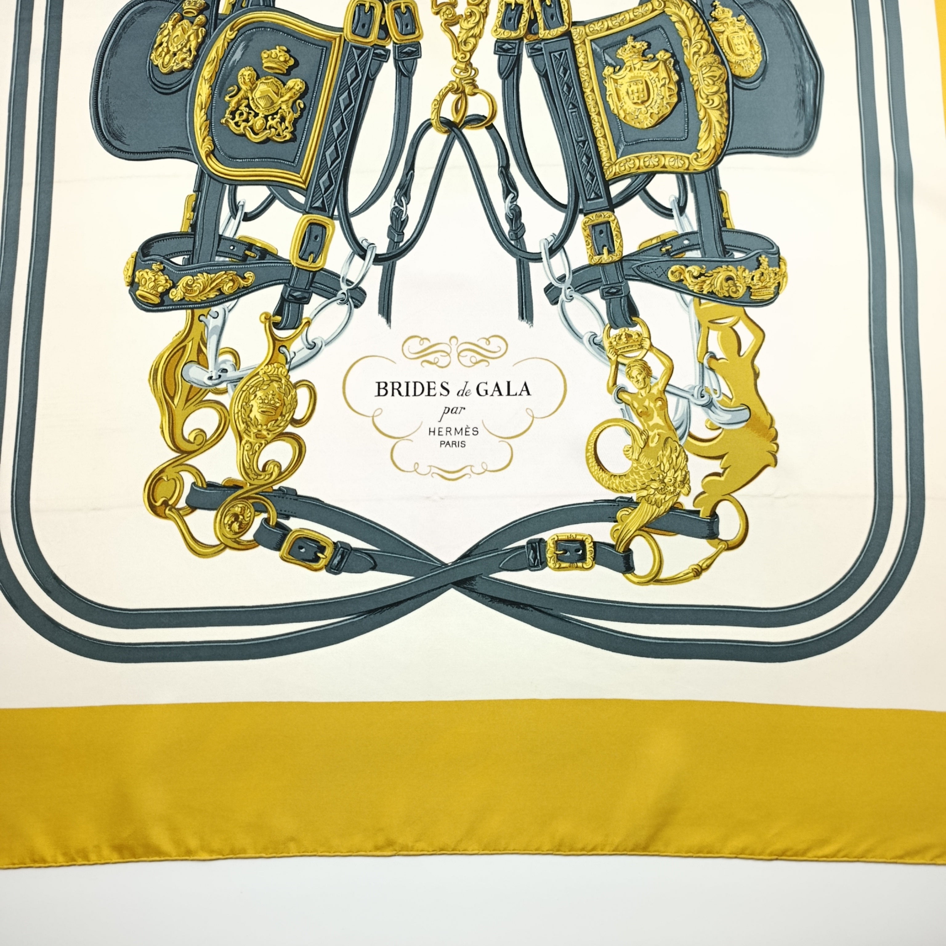 Foulard Hermès Brides de Gala Oro Vintage Prima Edizione