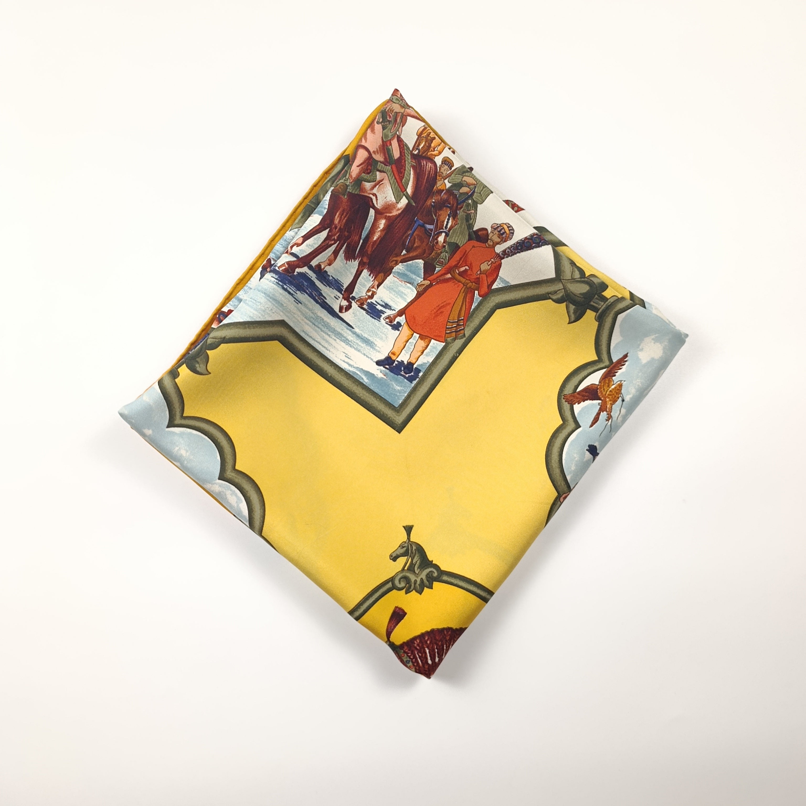 Foulard Hermès Les Chevaux des Mogols Seta