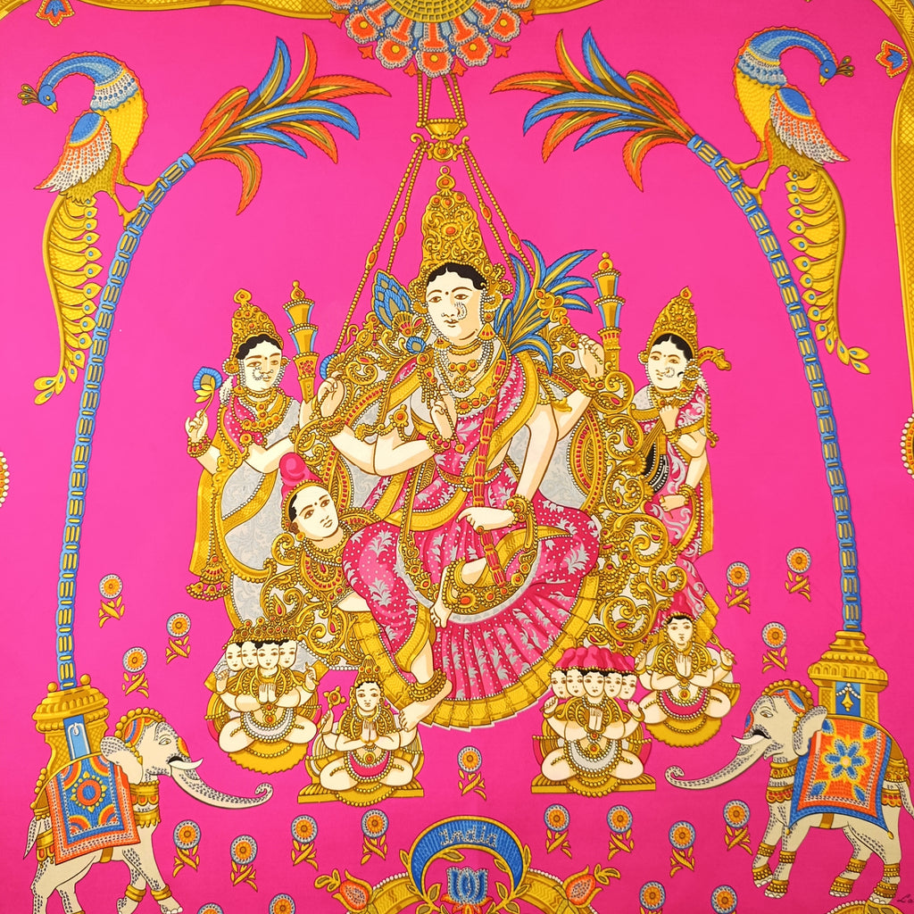 Foulard Hermès India di Catherine Latham in Seta