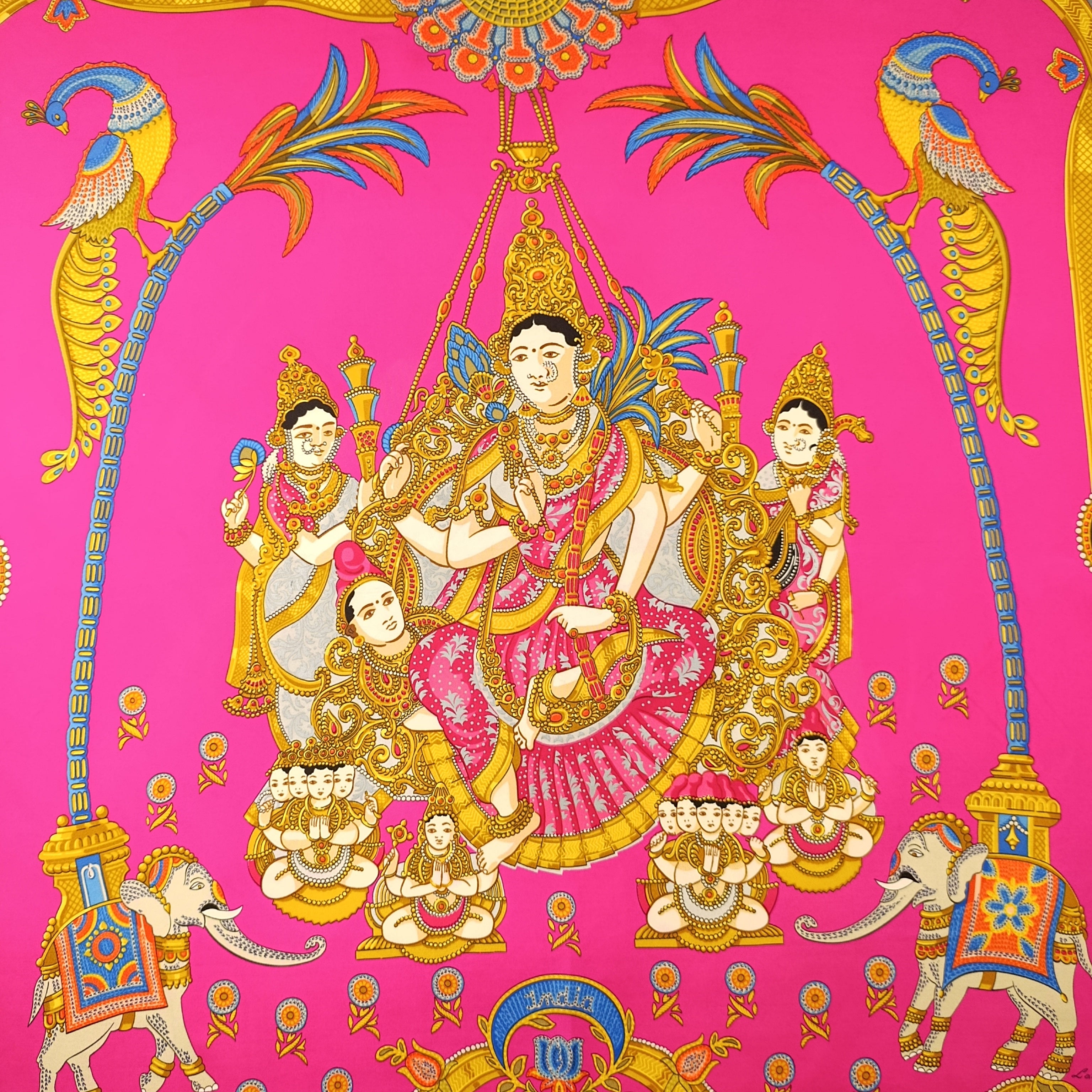 Foulard Hermès India di Catherine Latham in Seta