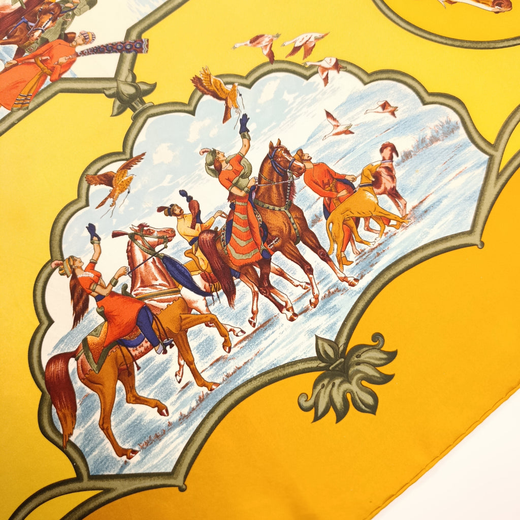Foulard Hermès Les Chevaux des Mogols Seta