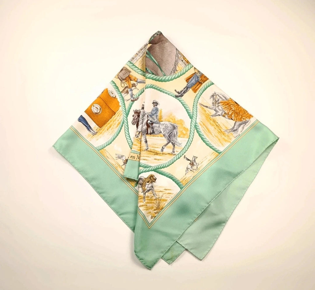 Foulard Hermès Auteuil en Mai Seta Vintage