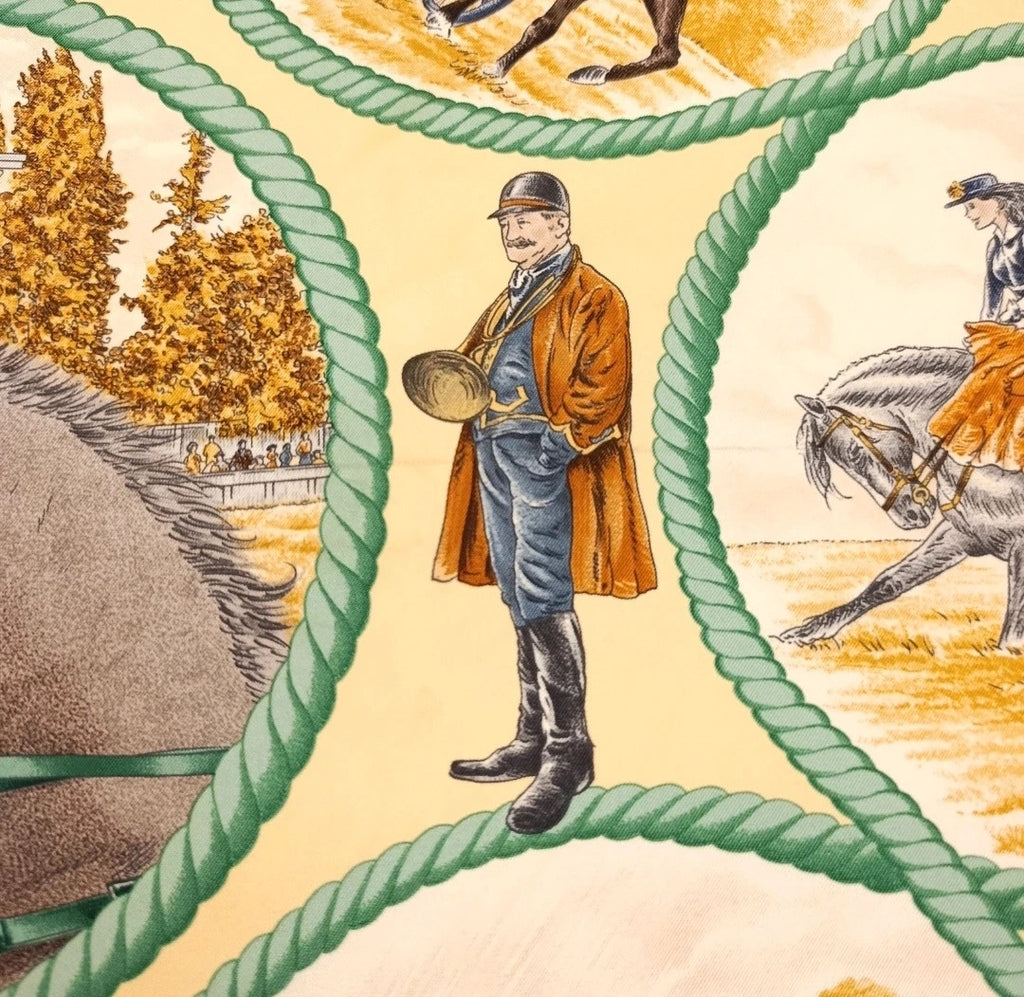 Foulard Hermès Auteuil en Mai Seta Vintage
