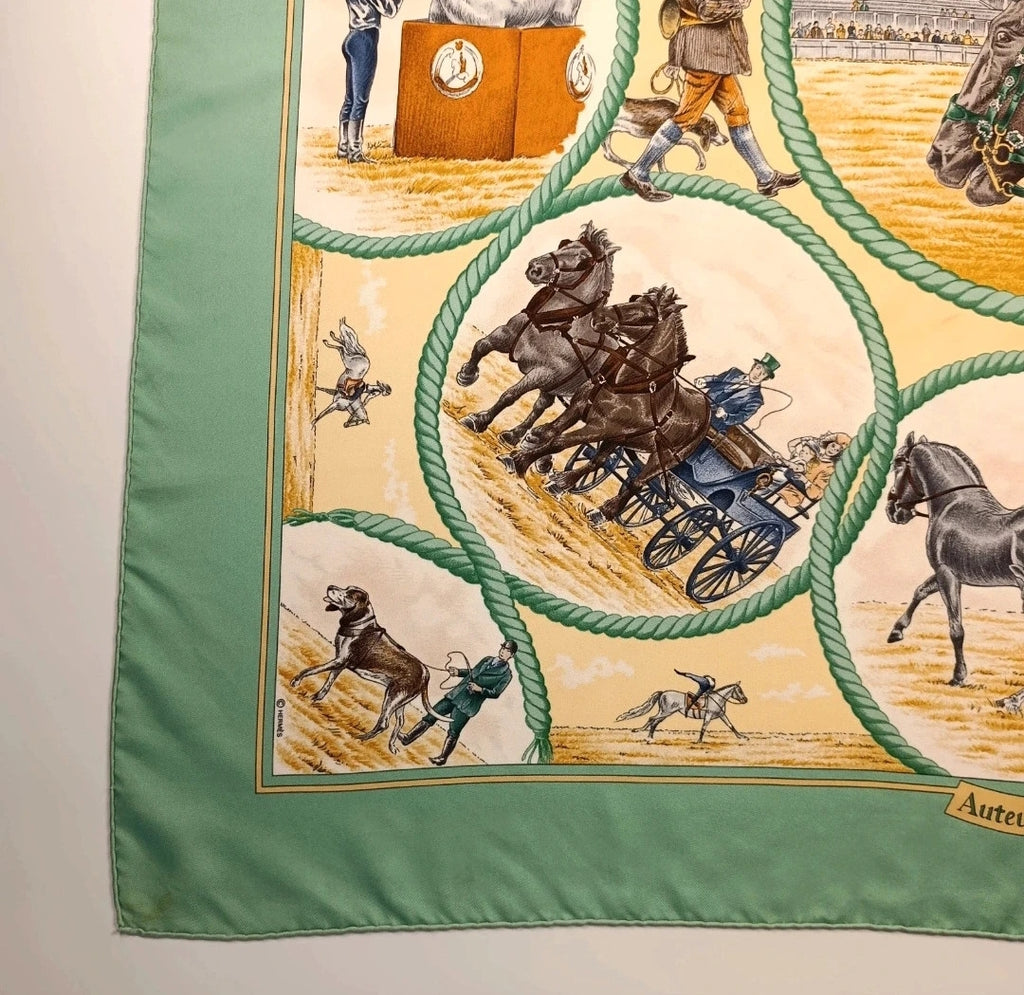 Foulard Hermès Auteuil en Mai Seta Vintage