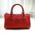 Borsa Fendi Vintage Bauletto in Tessuto Monogram Rosso  Edizione S.A.S.