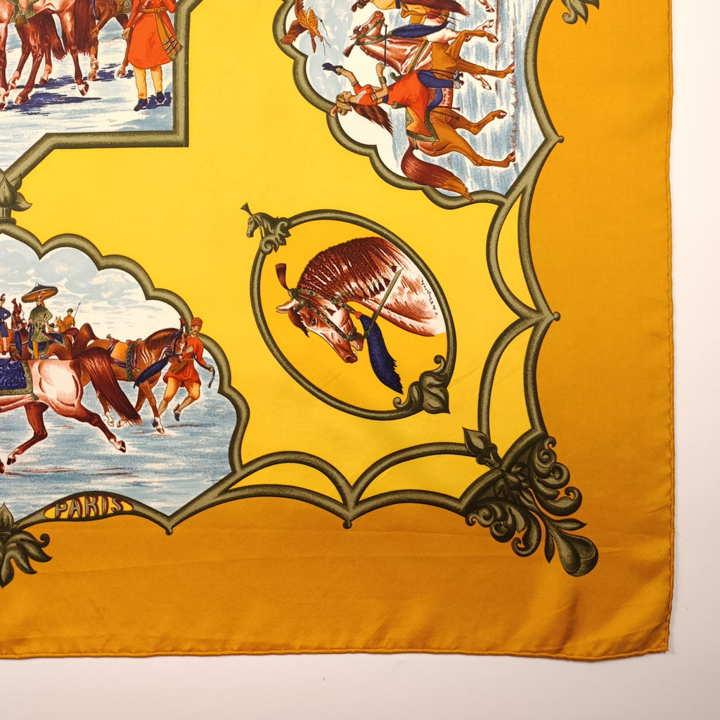 Foulard Hermès Les Chevaux des Mogols Seta