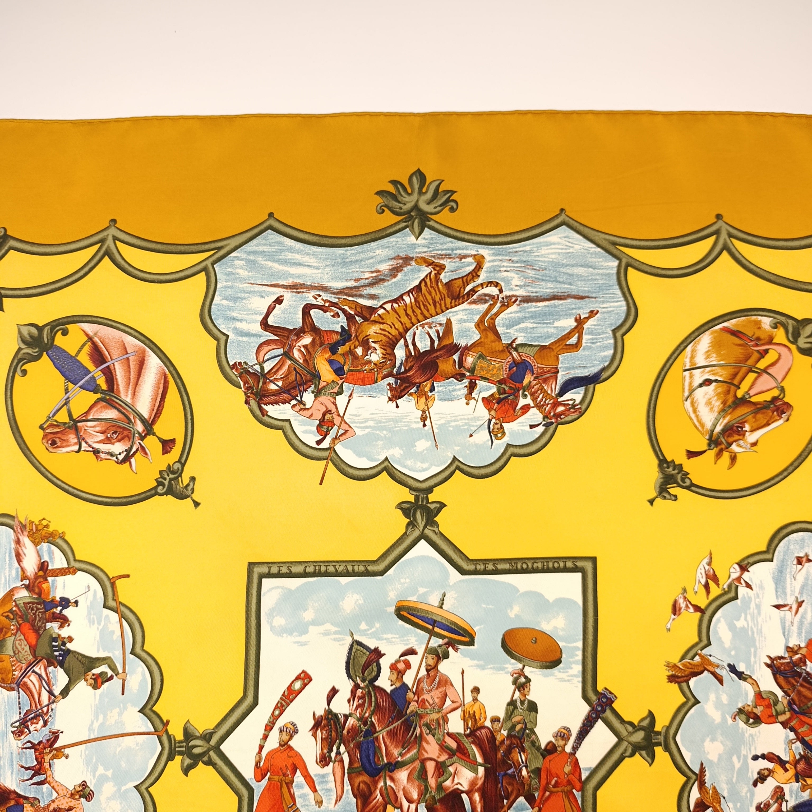 Foulard Hermès Les Chevaux des Mogols Seta