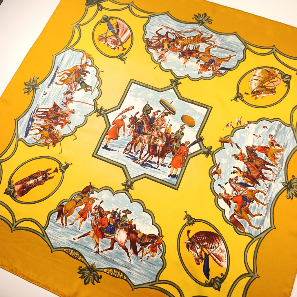 Foulard Hermès Les Chevaux des Mogols Seta