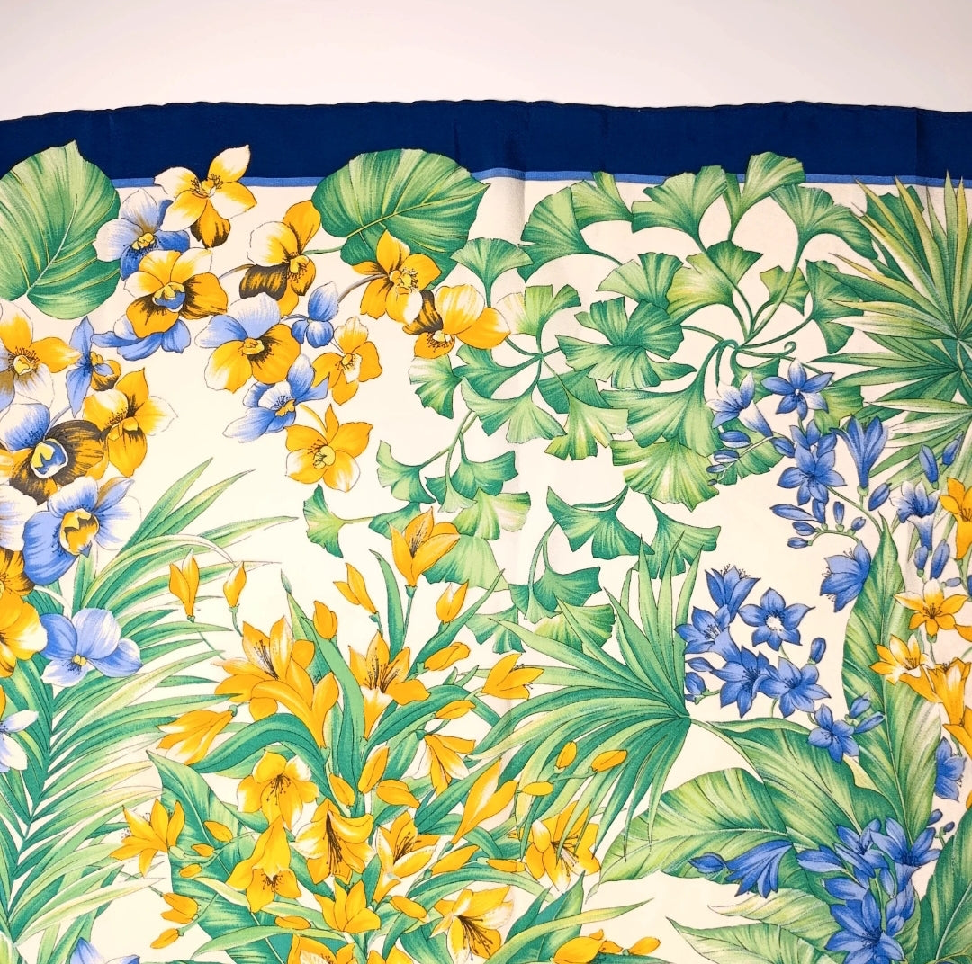 Christian Dior Foulard Vintage 100% Seta Floreale 73x72 Made in France Carré Dior