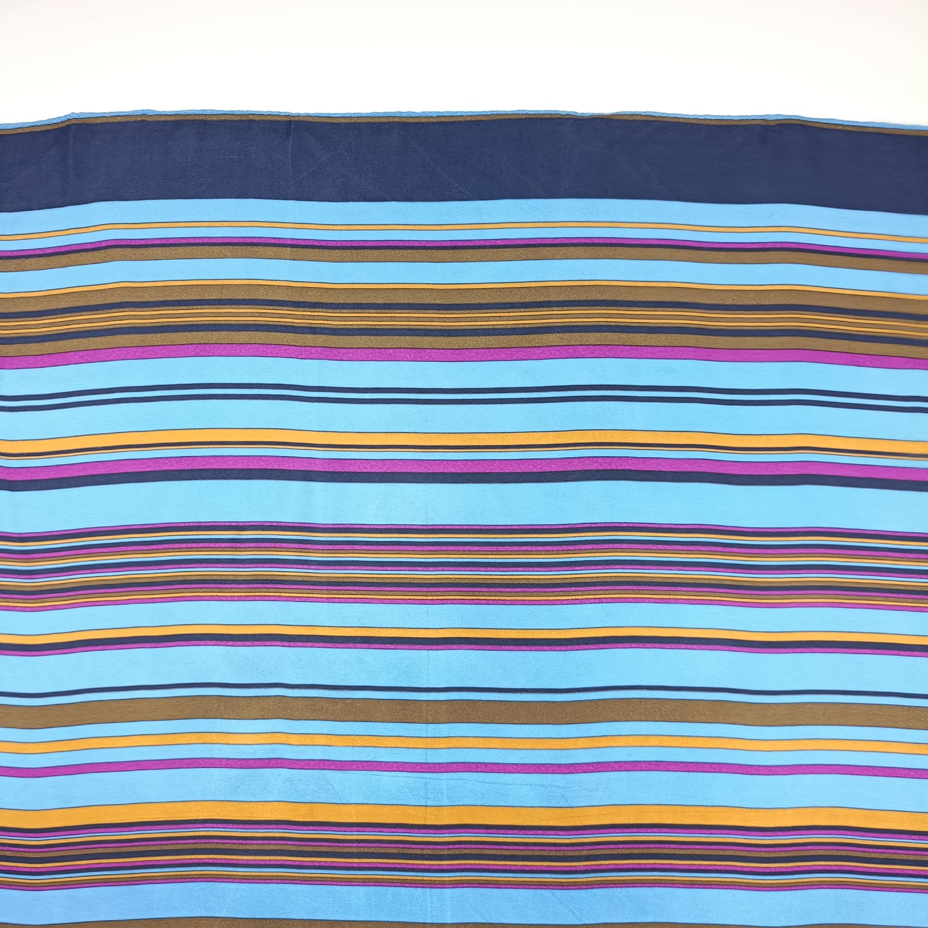 Christian Dior Vintage Striped Multicolor Silk Scarf