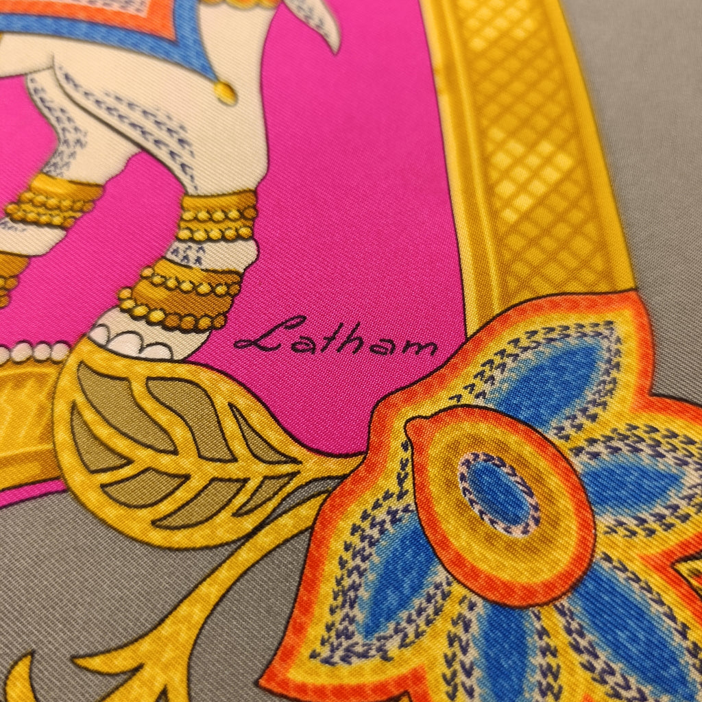 Foulard Hermès India di Catherine Latham in Seta