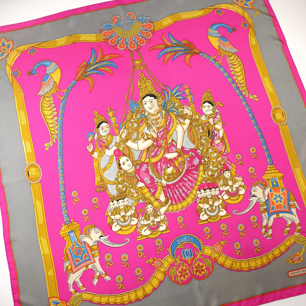 Foulard Hermès India di Catherine Latham in Seta