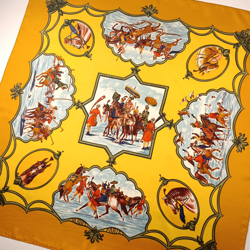 Foulard Hermès Les Chevaux des Mogols Seta